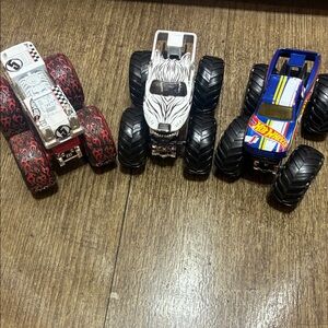 Monster Truck Toy Set - Red, White, Blue